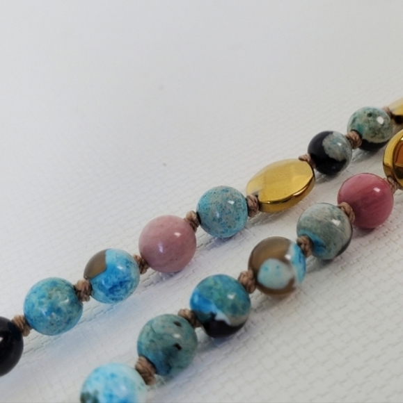 Natural Stone Onyx Druzy Long Necklace - Picture 10 of 10